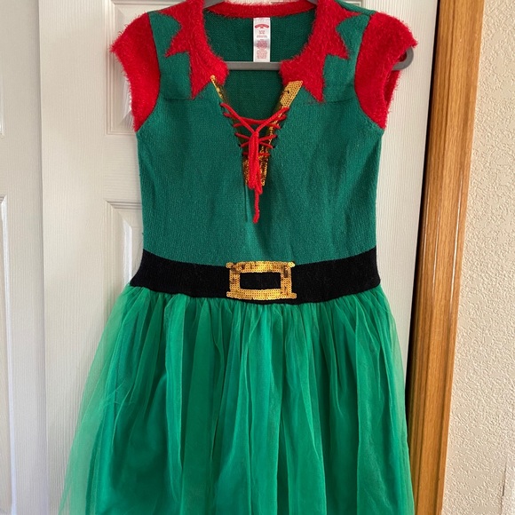 holiday time elf sweater dress Holiday Time Santa Christmas Sweater Dress Womens Adult Sz M-8-10. NWT